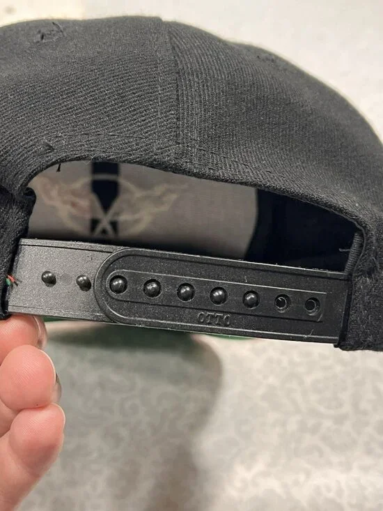 Vintage Corvette Snapback Hat OTTO Cap USA Black Red Green Underbill - Picture 6 of 14